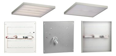 LED ceiling panel for office isolated.