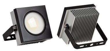 Outdoor waterproof LED panel isolated on white background.