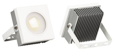 Outdoor waterproof LED panel isolated on white background.