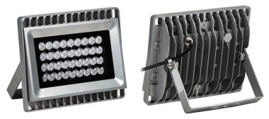 Outdoor waterproof LED panel isolated on white background.