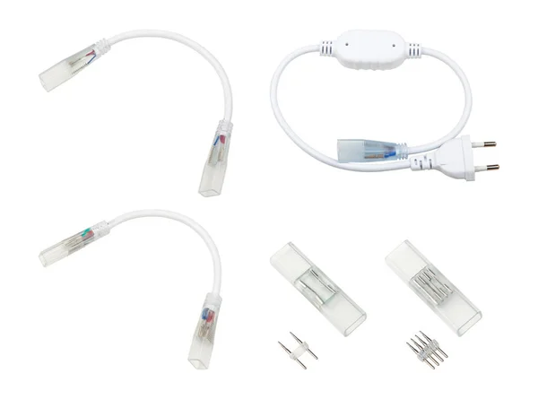 Led Strip Lights Connectors Set Isolated White Background —  Fotos de Stock