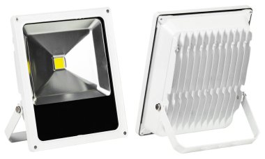 Outdoor waterproof LED panel isolated on white background.