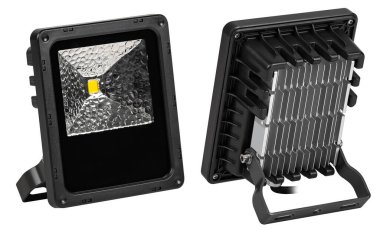 Outdoor waterproof LED panel isolated on white background.