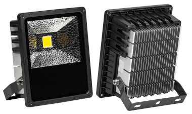 Outdoor waterproof LED panel isolated on white background.