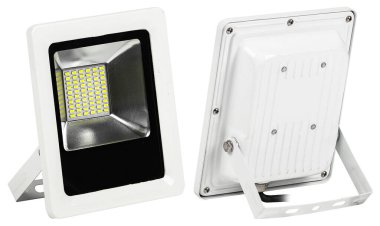 Outdoor waterproof LED panel isolated on white background.