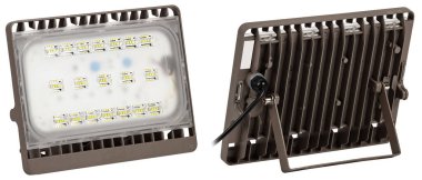 Outdoor waterproof LED panel isolated on white background.