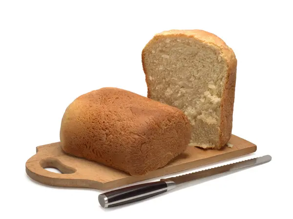 Roti segar di papan kayu — Stok Foto