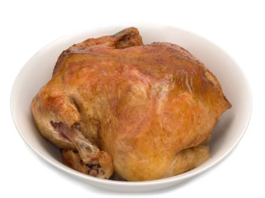 Tabakta kızarmış tavuk.