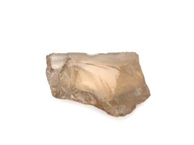 Jeolojik koleksiyondaki doğal mineral numunesinin yakın çekimi - Beyaz zemin üzerinde izole kaya kristal taş