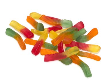 Sulu renkli jöleli şekerler. Şekerleme. Solucanlar.