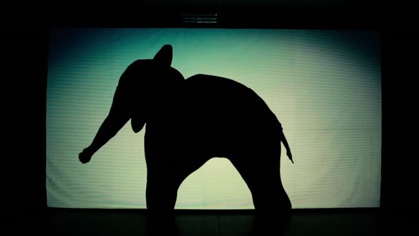 Las sombras de la gente hacen que el elefante — Vídeo de stock