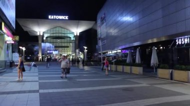 Gar Binası gece Polonya, Katowice