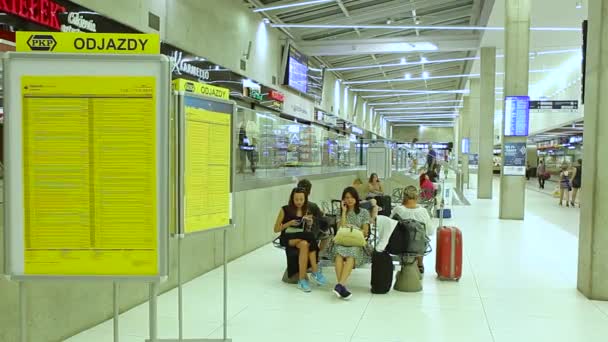 People Sitting in the Waiting Room Station — Stock Video