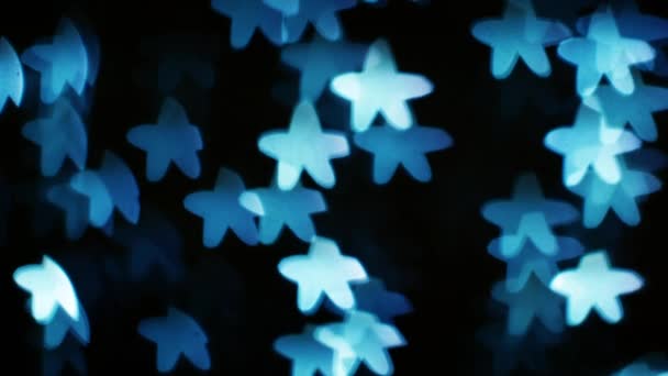 Blinking desfocado Bokeh estrelas preto fundo — Vídeo de Stock