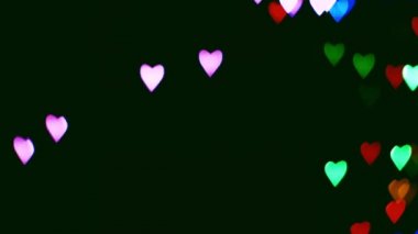 Yanıp sönen parlak kalp Bokeh öğeleri