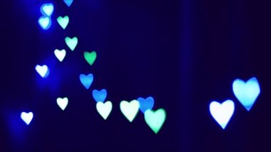 Yanıp sönen parlak kalp Bokeh öğeleri