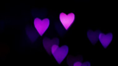 Yanıp sönen parlak kalp Bokeh öğeleri