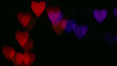 Yanıp sönen parlak kalp Bokeh öğeleri