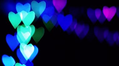 Yanıp sönen parlak kalp Bokeh öğeleri