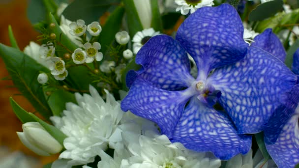 Blue Vanda Orchid in the Bouquet, a Top View