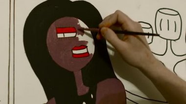 Sanatçı Fütürizm, Pop Art resmi boyar
