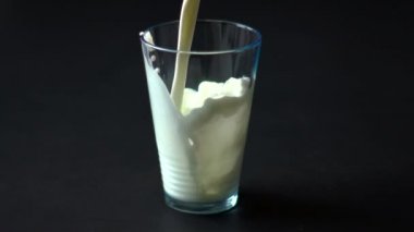 in a Glass of Milk Poured Into Slow Motion