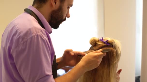 Peluquería teñir el cabello — Vídeos de Stock