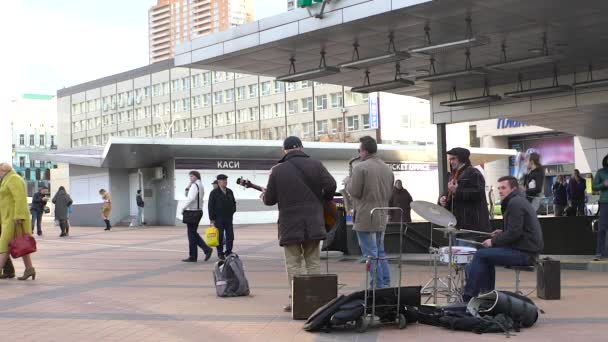 Buskers Playing Music — Stock Video