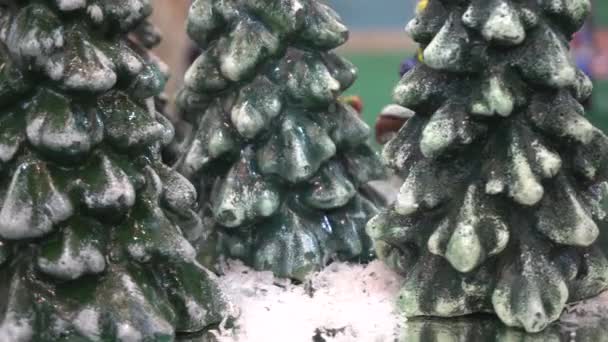 Bougies artificielles en sapin sur un tourbillon — Video