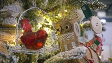 Şirin örme baykuşu Noel dekorasyon