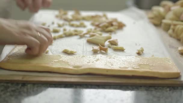 Vervaardiging van handgemaakte desserts — Stockvideo