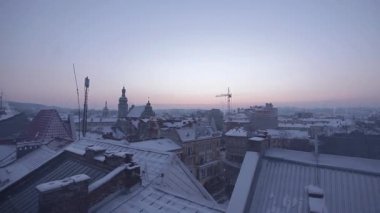 Rooftops üzerinde şafak, timelapse