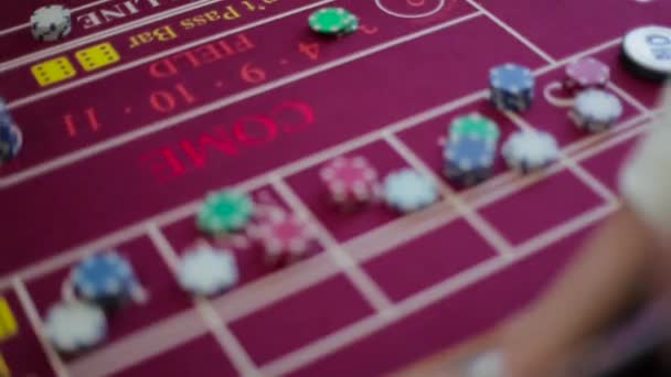 Gambling chips on the table — Stock Video