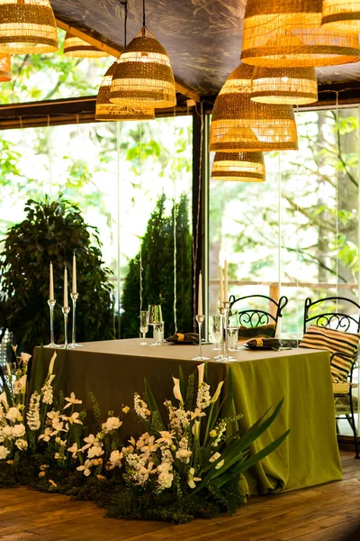 Beautiful Festive Table Setting Eco Rustic Style — Foto de Stock