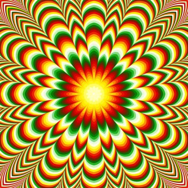 Canlı çiçek mandala optik illüzyon etkisi ile