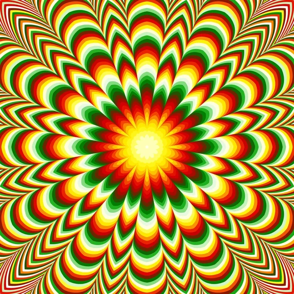Mandala de flor vívida com efeito de ilusão óptica — Fotografia de Stock