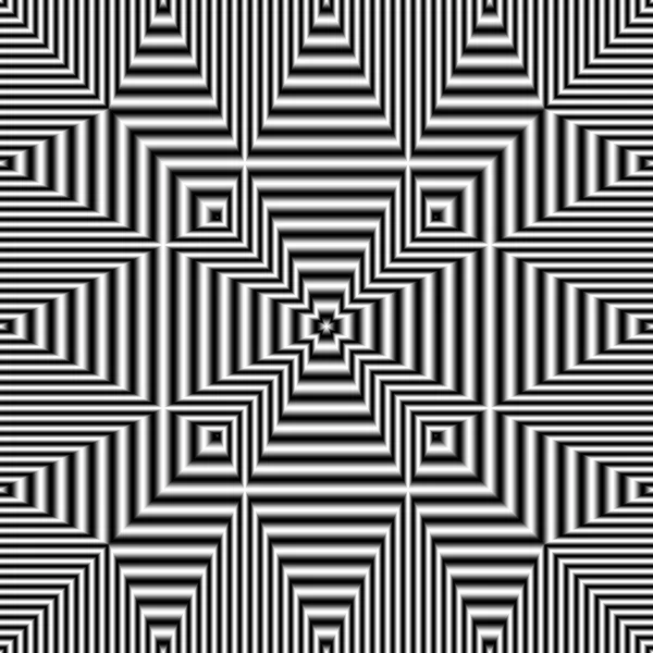 Naadloze geometrische optische illusie zwart-wit patroon — Stockfoto