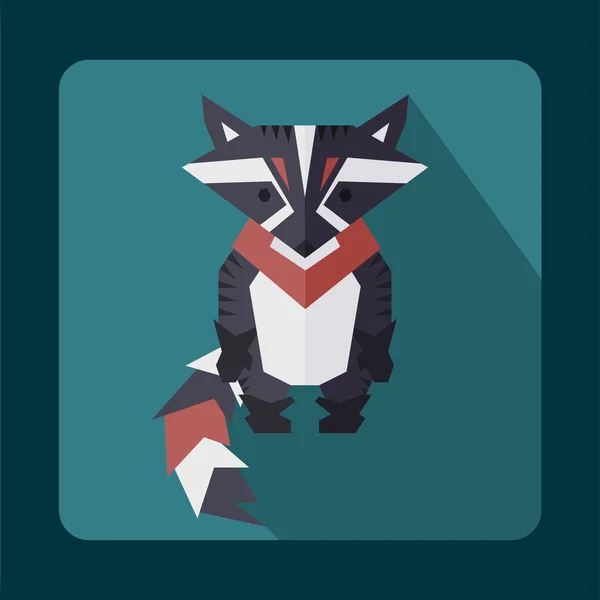 Flat raccoon — Stock Vector
