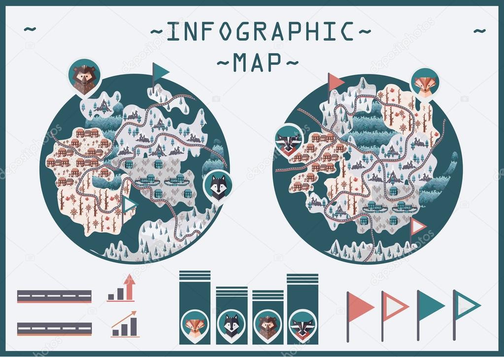 Cute maps infographic