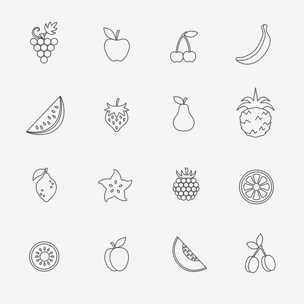 Icone di frutta Illustrazione Stock