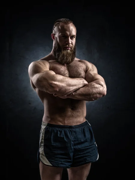 Bodybuilder nahoře bez nad grunge. — Stock fotografie