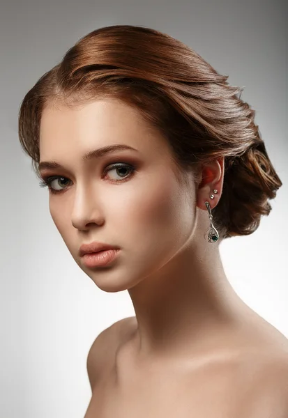 Beautiful model with elegant hairstyle Royalty Free Stock Images