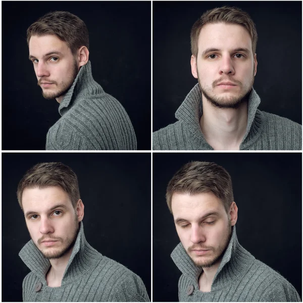 Collage of elegant man in cardigan — Stock Photo, Image