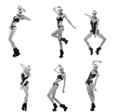 Profesyonel çekim model stüdyoda poz model testleri.