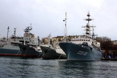 6 Ocak 2016: Sivastopol, Karadeniz, Sivastopol, Sivastopol, Kırım limanındaki donanma gemileri