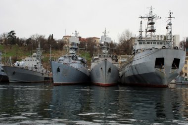 6 Ocak 2016: Sivastopol, Karadeniz, Sivastopol, Sivastopol, Kırım limanındaki donanma gemileri