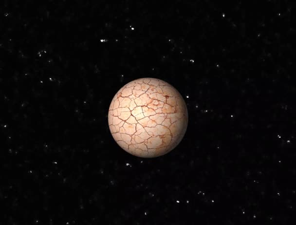 Sky with twinkling or blinking stars motion background. A deserted planet with a cracked surface. Seamless space backdrop. Possible future of planet Earth. Ecology concept. — Stockvideo