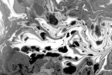 Siyah ve beyaz soyut arka plan. Sıvı mermer deseni. Monokrom dokusu. 