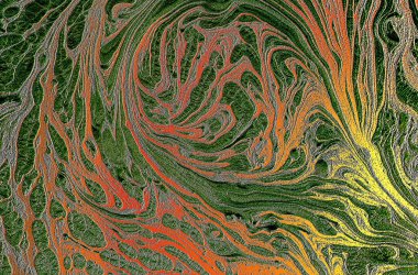 Boya desenli kırmızı mermer arkaplan 