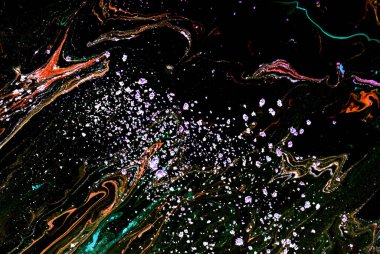 Mermer soyut akrilik zemin. Mavi mermer çizim dokusu. Dalgalanma şablonu. Altın tozu. 